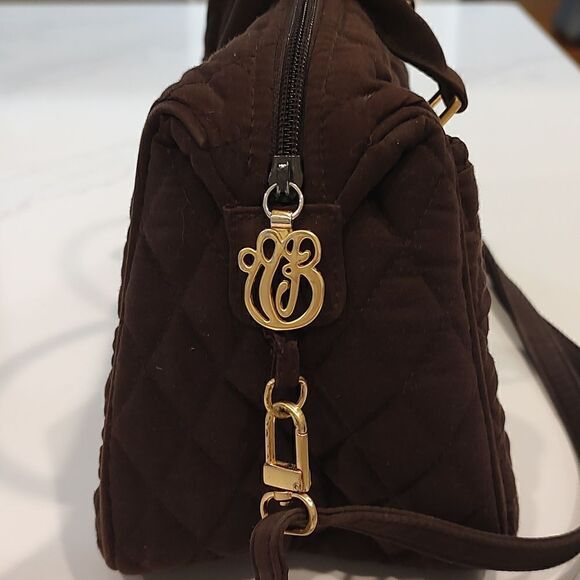 Vera Bradley Boston Expresso Brown Quilted Satchel/Crossbody Bag - Picture 2 of 10